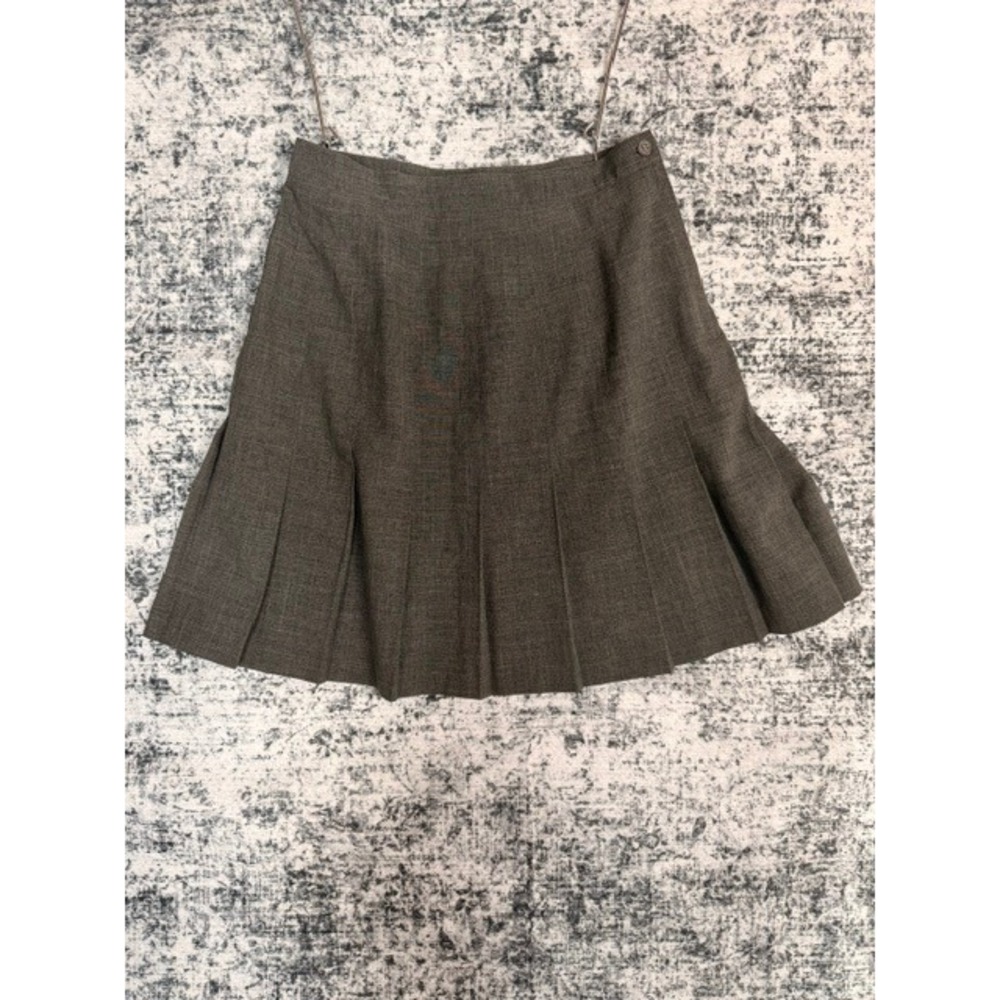 Vintage Kathie Lee Collection Gray Pleated A-Line Skirt Women's Size 12